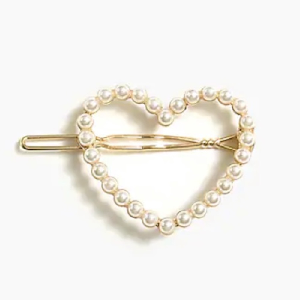J. Crew Pearl Heart Barrette
